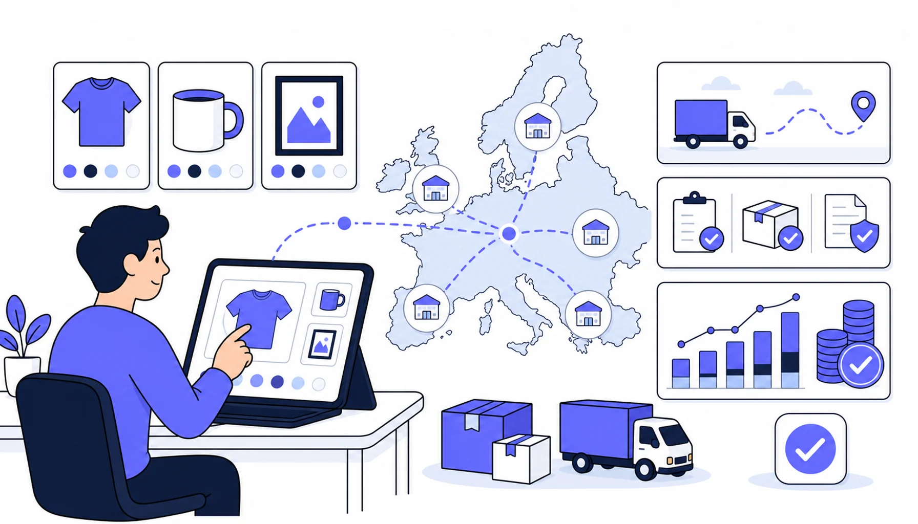 Selling POD in Europe with Gelato: Local Fulfillment, VAT, Shipping & Margin Risks
