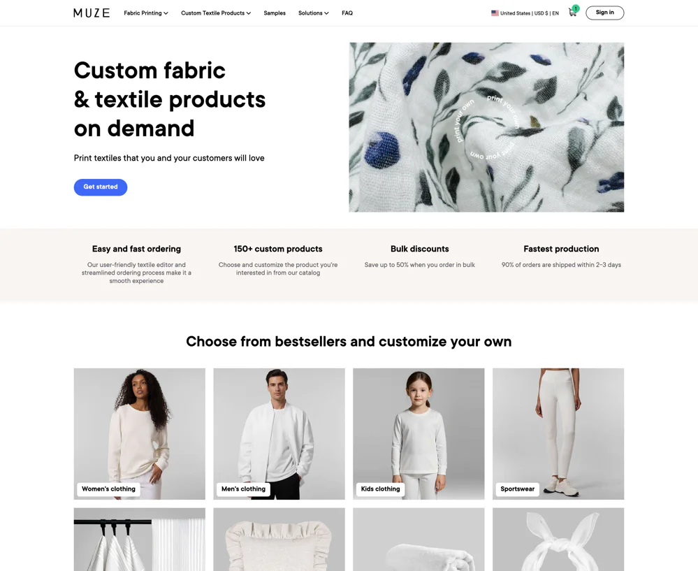 Muzefab website preview